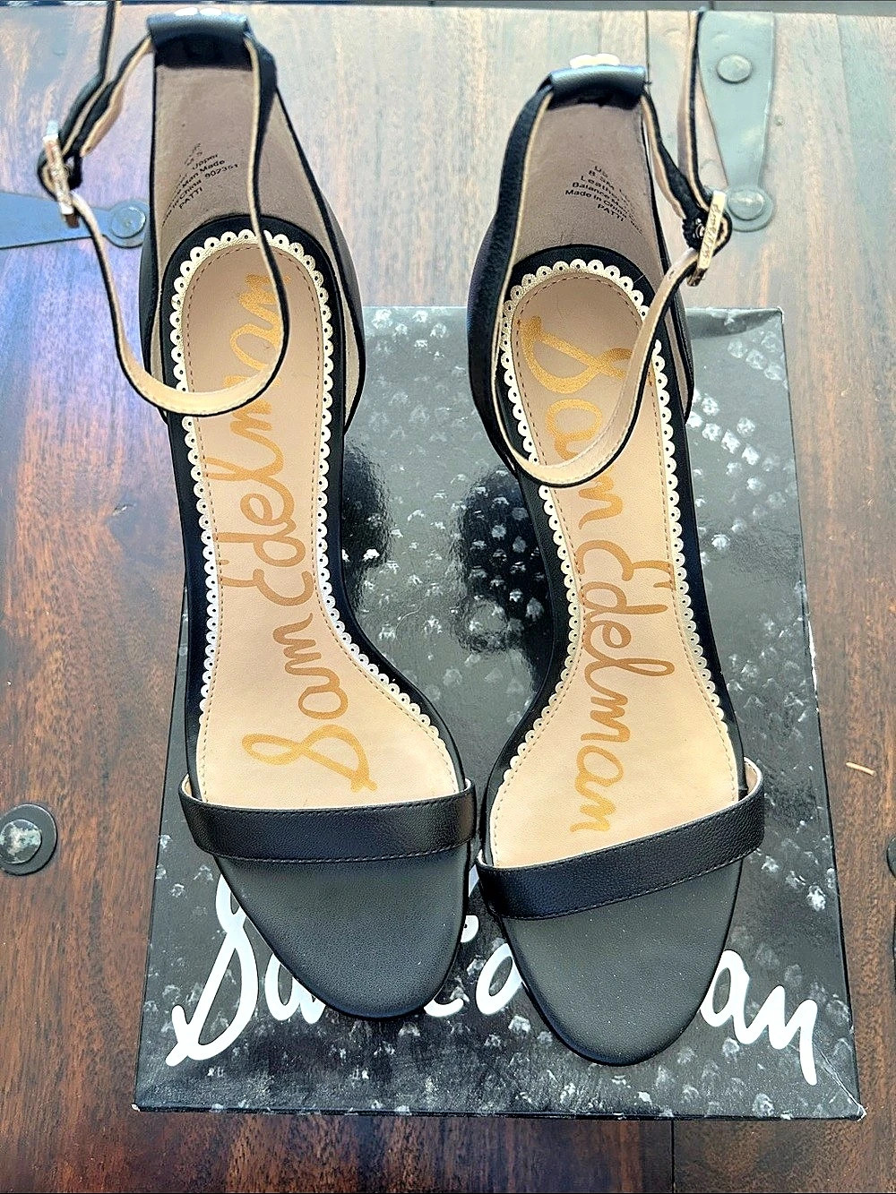 Sam Edelman Patti Ankle Strap Sandal Black Heels US 8.5M